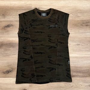 ASRV Men’s Cotton Mesh Drop Shoulder Shirt Tank Top Size Medium Camo